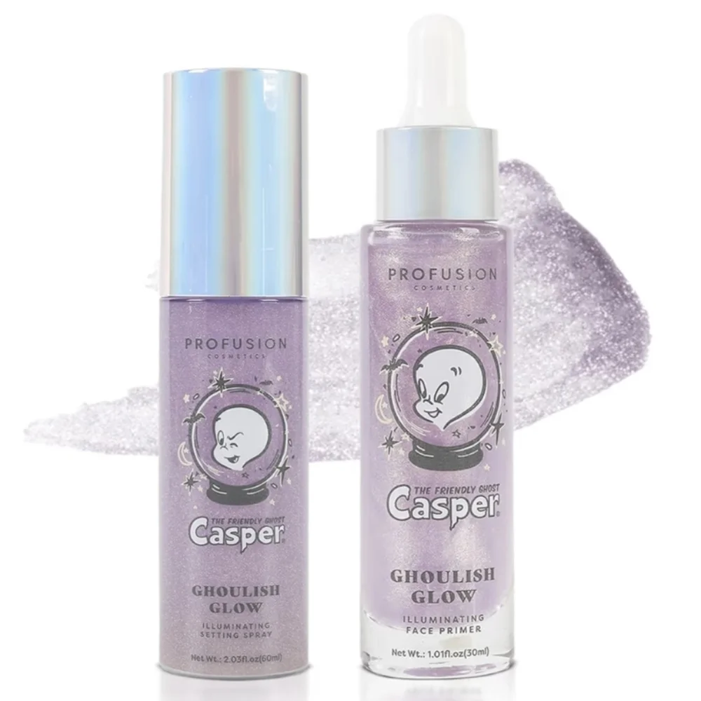 Casper the Friendly Ghost Illuminating Face Primer and Setting Spray Set Purple